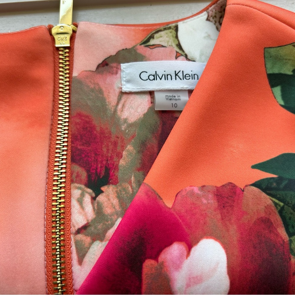 Calvin Klein beautiful orange sheath dress